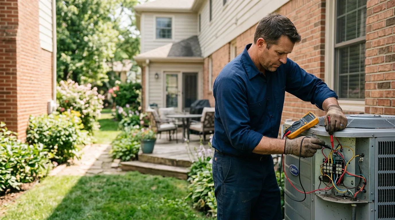 HVAC technician working near Huletts Landing, NY